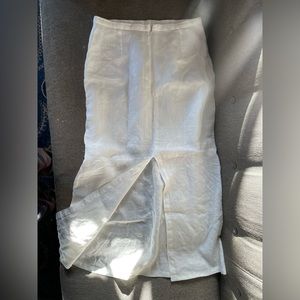 Zara Slit Linen pencil skirt